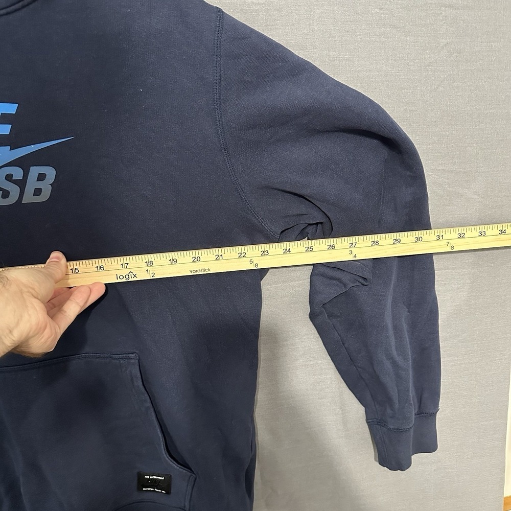 Nike SB Pullover Hoodie Mens Large Navy Blue Gradient Logo - Picture 11 of 12